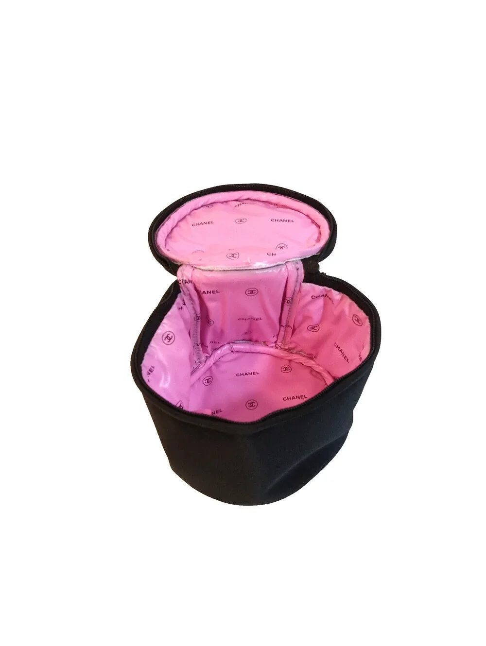 Chanel Chance Beautycore Pouch Bag Black Pink Round Makeup Gift Zipper 4